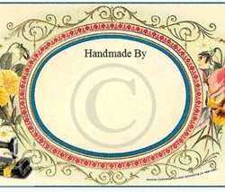 Quilt Label V05 Vintage Pansies