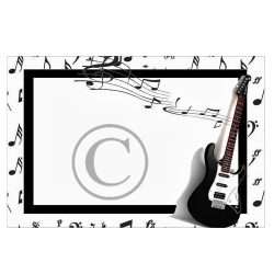 quilt label music guitar patchwork label