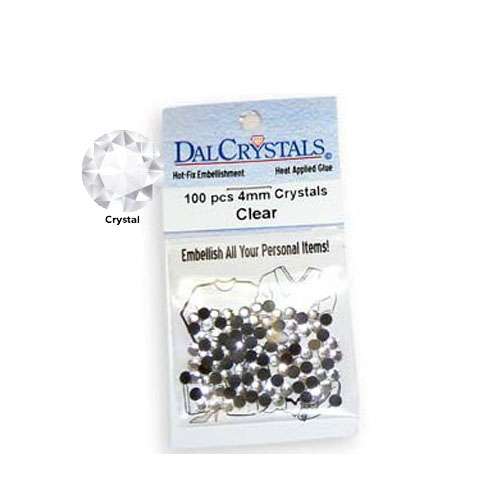 4mm iron on rhinestone crystal clear