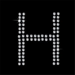 rhinestone iron on letter H