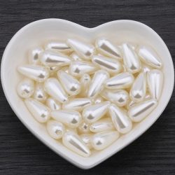Pearl Ivory Teardrop Beads
