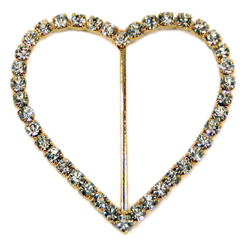 Diamante Buckle Heart Gold large