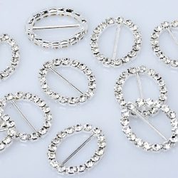 Diamante Buckle Oval Silver