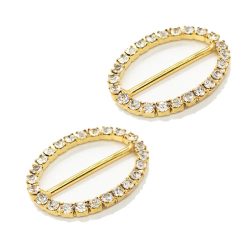Gold Diamante Buckle Oval