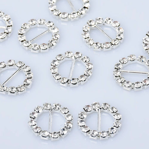 Diamante Buckle Round 20mm