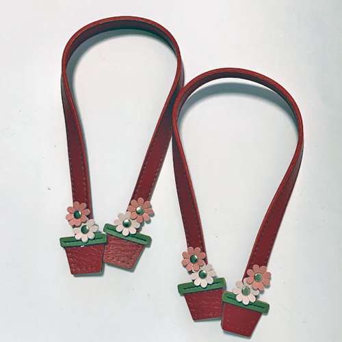 Bag Handles leather cute flower pots
