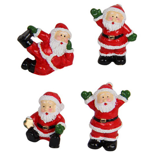 Miniature Santa Statues Set 12pcs