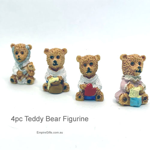 Miniature Bear Statue Figurine 4pc