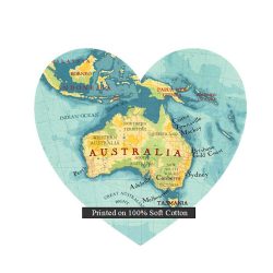 Australian Heart Map Cotton Anniversary