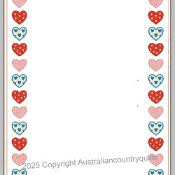 Quilt Label P12 Mini Patchwork Hearts