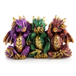 Baby Dragon Statue See No Evil