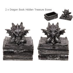 2pc Dragon Statue Treasure Box Set